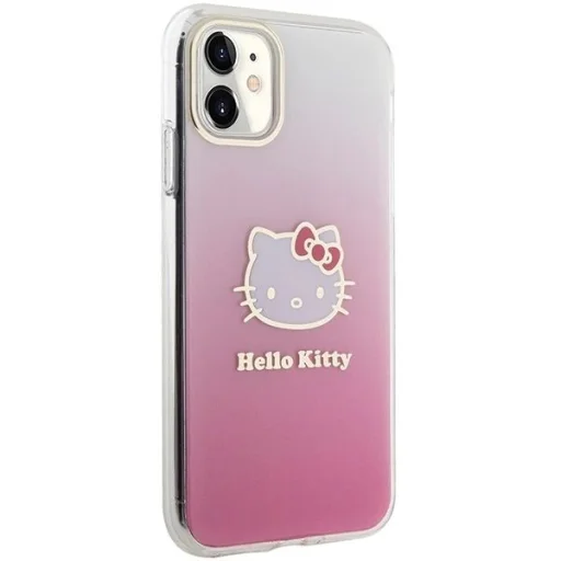 Hello Kitty IML Gradient Elektrop Kitty Fejes tok iPhone 11 Rózsaszín - 4