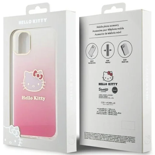 Hello Kitty IML Gradient Elektrop Kitty Fejes tok iPhone 11 Rózsaszín - 8