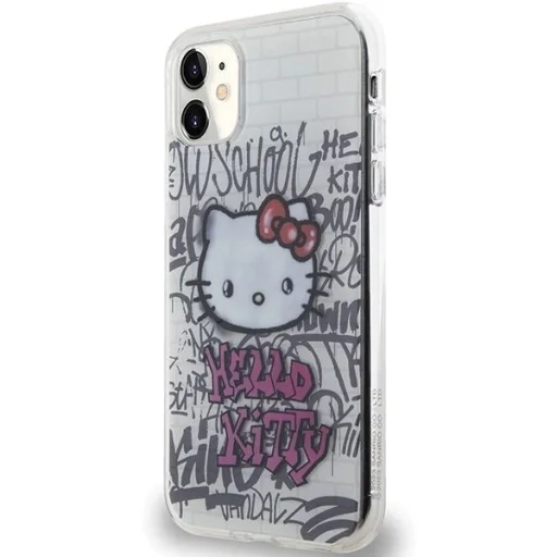 Hello Kitty IML Kitty On Bricks Graffiti tok iPhone 11 - fehér - 2