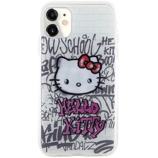 Hello Kitty IML Kitty On Bricks Graffiti tok iPhone 11 - fehér - 3