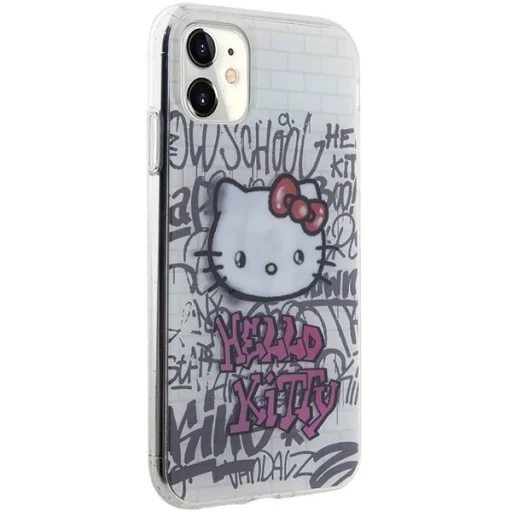 Hello Kitty IML Kitty On Bricks Graffiti tok iPhone 11 - fehér - 4