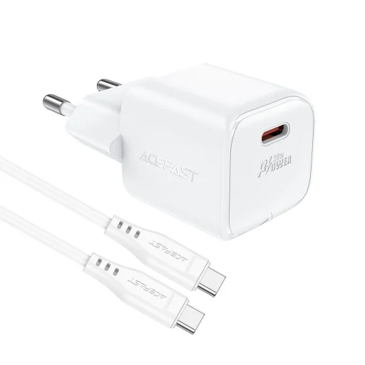 Acefast A73 Mini PD 20W GaN fali töltő + USB-C kábel - fehér - 4
