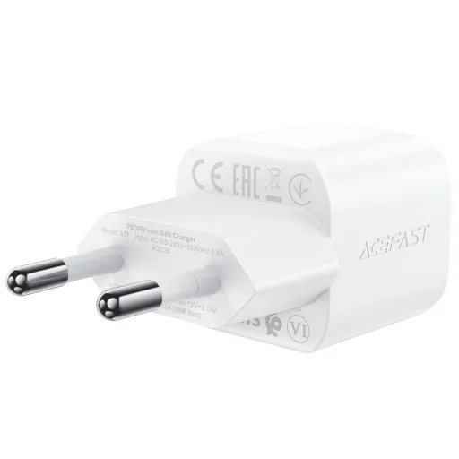 Acefast A77 Mini PD 30W GaN hálózati töltő + USB-C kábel - fehér - 3