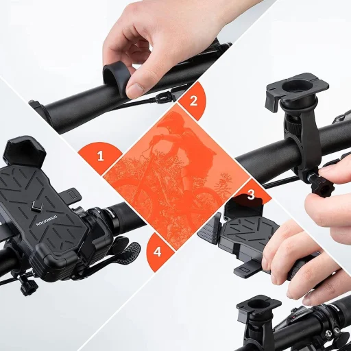 Rockbros 25210030001 Kerékpár Telefon Tartó Kormányra - Fekete - 4