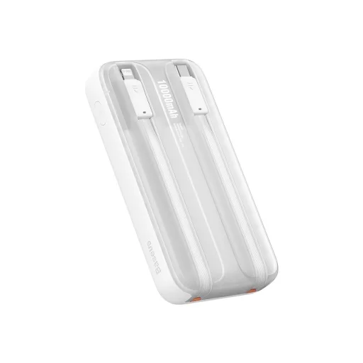 Baseus Comet Series powerbank kijelzővel 10000mAh 22.5W - fehér + USB-A - USB-C kábel - 7