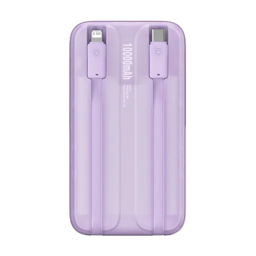 Baseus Comet Series powerbank kijelzővel 10000mAh 22.5W - lila + USB-A / USB-C kábel - 4