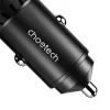Choetech TC0014 USB-C USB-A PD 60W autós töltő LED háttérvilágítással - fekete thumbnail