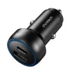 Choetech TC0014 USB-C USB-A PD 60W autós töltő LED háttérvilágítással - fekete thumbnail