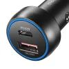 Choetech TC0014 USB-C USB-A PD 60W autós töltő LED háttérvilágítással - fekete thumbnail