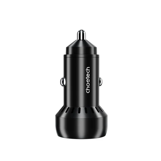 Choetech TC0014 USB-C USB-A PD 60W autós töltő LED háttérvilágítással - fekete - 2