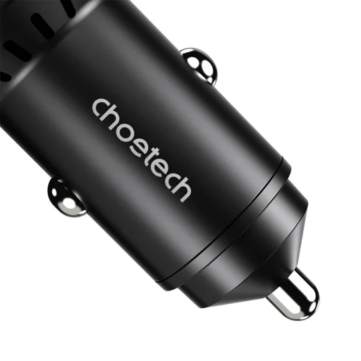 Choetech TC0014 USB-C USB-A PD 60W autós töltő LED háttérvilágítással - fekete - 4