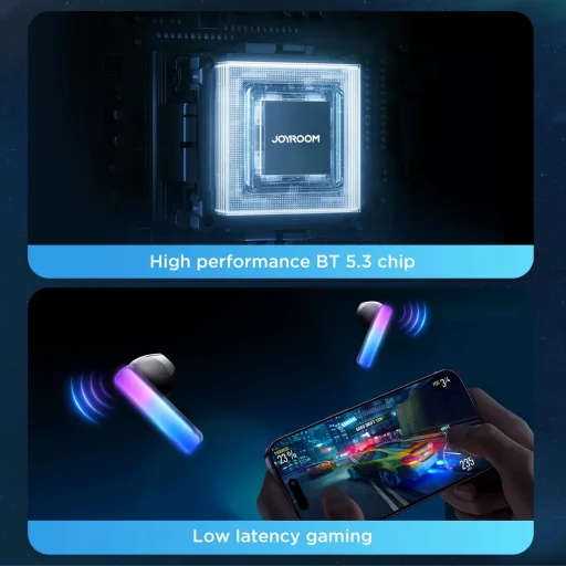 TWS Joyroom JR-TC1 IceLens Series vezeték nélküli fülhallgató LED világítással - fehér - 13