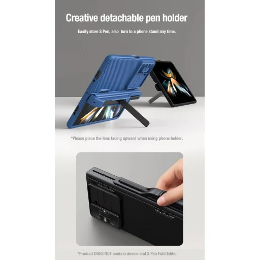 Nillkin CamShield Fold tok Samsung Galaxy Z Fold 5-höz stylus tartóval - fekete - 11