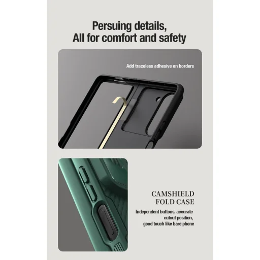 Nillkin CamShield Fold tok Samsung Galaxy Z Fold 5-höz stylus tartóval - fekete - 15