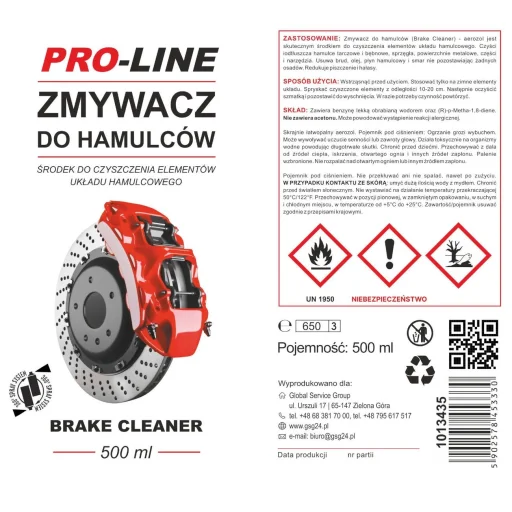 Fék- és fékrendszer tisztító PRO-LINE spray 500 ml - 2
