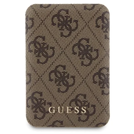 Guess 4G Fém Logós tok szett iPhone 15-höz + 5000mAh MagSafe powerbank - barna toka - 8