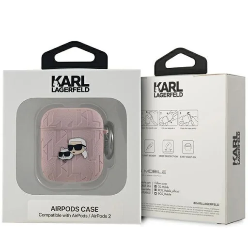 Karl Lagerfeld Monogram Karl & Choupette Head tok AirPods 1 / 2 - rózsaszín - 3