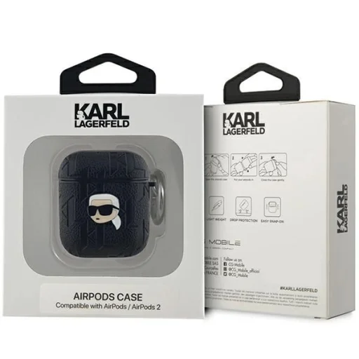 Karl Lagerfeld Monogram Karl Head tok AirPods 1 / 2 - fekete - 3