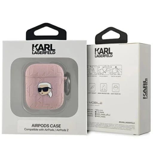 Karl Lagerfeld Monogram Karl Head tok AirPods 1 / 2 - rózsaszín - 3