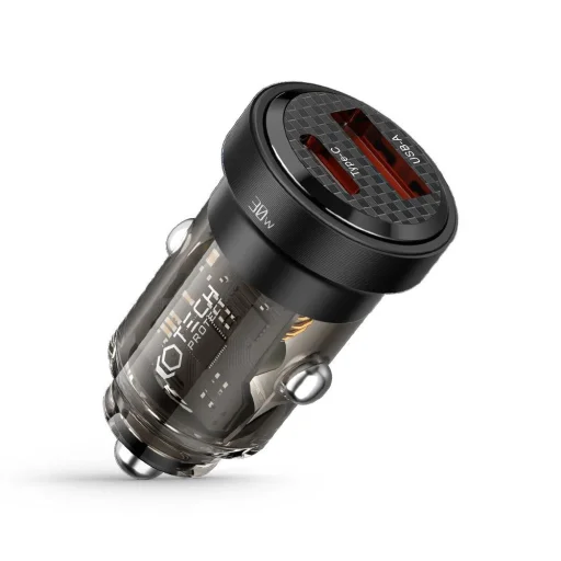 Tech-Protect CC30W autós töltő USB-C PD 30W / USB-A QC 3.0 - fekete - 1