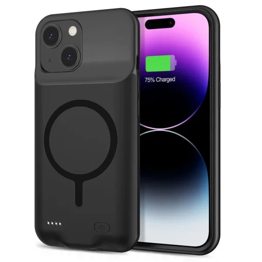 Tech-Protect PowerCase tok iPhone 15-höz MagSafe-fel és 7000mAh power bank-kel - fekete - 1