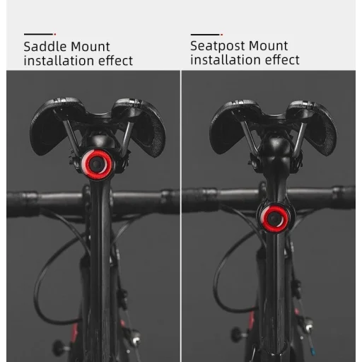 Rockbros Q3 Hátsó Kerékpárlámpa Intelligens Megállási Rendszerrel - Fekete - 8
