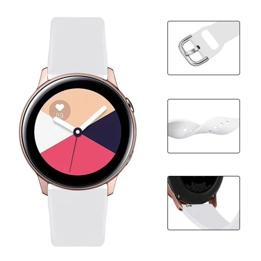 Szilikon Szíj TYS Samsung Galaxy Watch 40 / 41 / 42 / 43 / 44 mm - sötétkék - 4