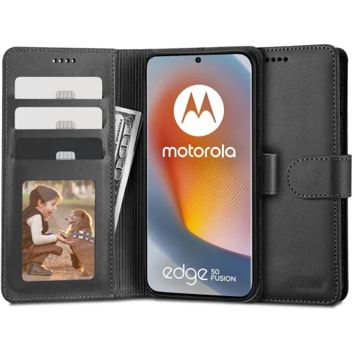 Tech-Protect Wallet Motorola Edge 50 Fusion 5G tok - fekete - 1