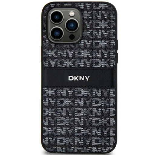 Eredeti DKNY kemény bőrtok Mono Stripe & fém logó DKHCS24MPRTHSLK Samsung Galaxy S24 Plus fekete - 1