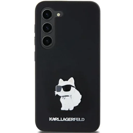 KARL LAGERFELD Original Pouch hardcase Silicone Choupette Metal Pin KLHCSA35SMHCNPK tok Samsung Galaxy A35 fekete - 1