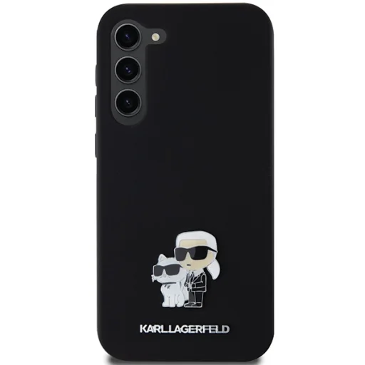 Eredeti KARL LAGERFELD szilikon tok Karl&Choupette Metal Pin KLHCS24MSMHKCNPK Samsung Galaxy S24 Plus fekete - 3