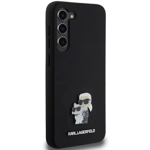 Eredeti KARL LAGERFELD szilikon tok Karl&Choupette Metal Pin KLHCS24MSMHKCNPK Samsung Galaxy S24 Plus fekete - 4