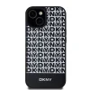 Eredeti DKNY bőrmintás mintás fém logós MagSafe kemény tok iPhone 15 fekete DKHMP15SPSOSPK - 3