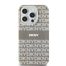 Original DKNY keménytok IML Mono & Stripe MagSafe DKHMP15SHRHSEE iPhone 15 bézs tok