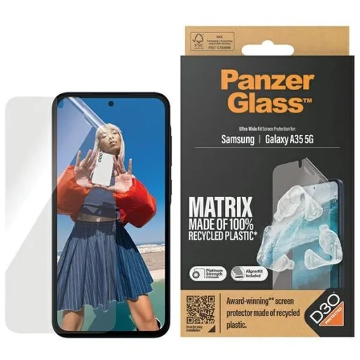 PanzerGlass Matrix Ultra-Wide Fit üvegfólia pozicionálóval Samsung Galaxy A35 5G-hez - 1