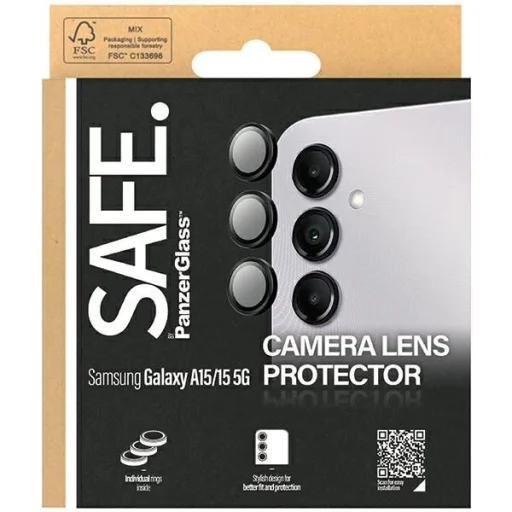 SAFE by PanzerGlass kamera védő a Samsung Galaxy A15 / A15 5G-hez - fekete kerettel - 4