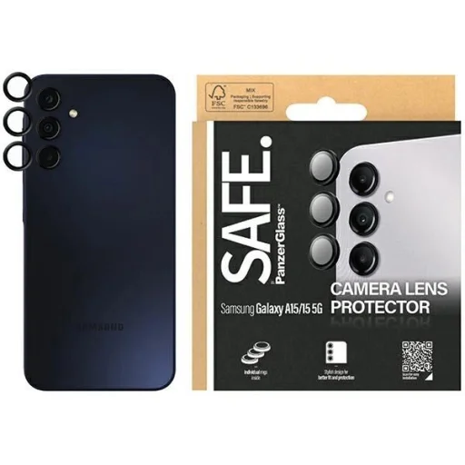 SAFE by PanzerGlass kamera védő a Samsung Galaxy A15 / A15 5G-hez - fekete kerettel - 1