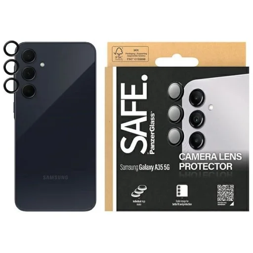 SAFE by PanzerGlass kamera védő Samsung Galaxy A35 5G - fekete kerettel üvegfólia - 1