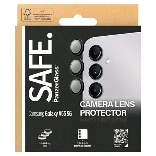 SAFE by PanzerGlass kameravédő Samsung Galaxy A55 5G-hez - fekete kerettel - 4