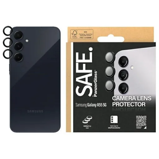 SAFE by PanzerGlass kameravédő Samsung Galaxy A55 5G-hez - fekete kerettel - 1