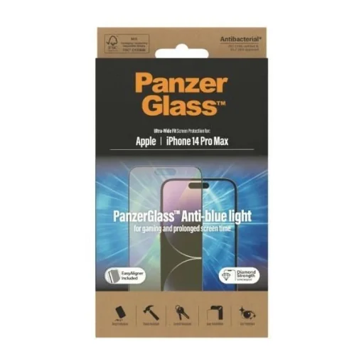 PanzerGlass Ultra-Wide Fit antibakteriális edzett üveg kékfény szűrővel és pozicionálóval iPhone 14 Pro Max üvegfólia - 8