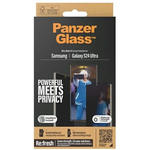 PanzerGlass Ultra-Wide Fit Privacy edzett üveg pozicionálóval Samsung Galaxy S24 Ultra-hoz üvegfólia - 4