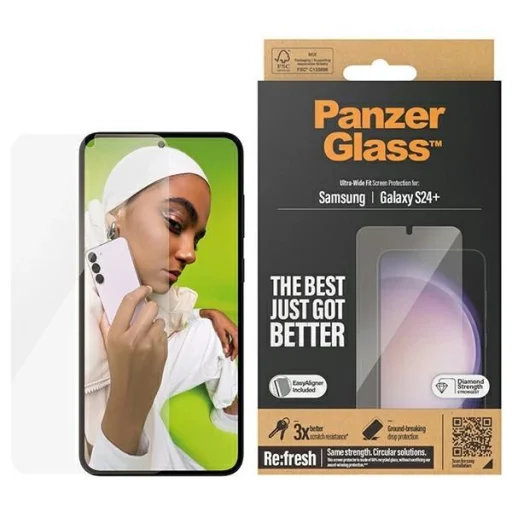 PanzerGlass Ultra-Wide Fit edzett üveg applikátorral Samsung Galaxy S24+-hoz üvegfólia - 1