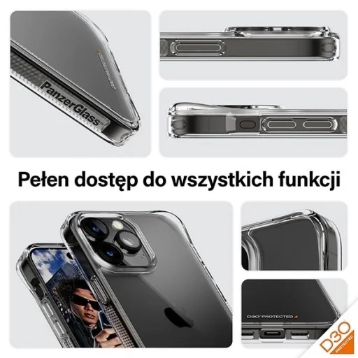 PanzerGlass HardCase D3O-val és katonai minősítéssel iPhone 15 Pro Max-hoz - átlátszó tok - 3