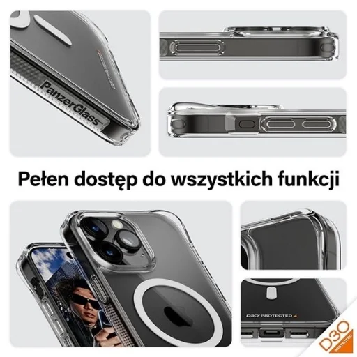 PanzerGlass HardCase D3O MagSafe tok katonai minősítéssel iPhone 15 Pro Max - Átlátszó - 3
