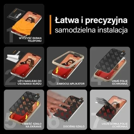 PanzerGlass Ultra-Wide Fit Edzett Üvegfólia Tükröződésmentes és Kék Fény Szűrővel, Pozícionálóval iPhone 15 Pro-hoz - 14