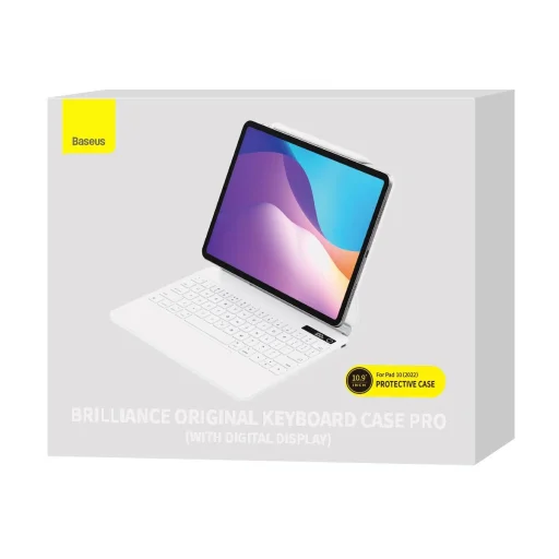 Baseus Brilliance mágneses fliptok vezeték nélküli billentyűzettel és kijelzővel iPad 10 10.9" (2022) / iPad 11 2025 fehér - 7