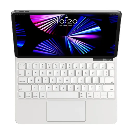 Baseus Brilliance mágneses fliptok vezeték nélküli billentyűzettel és kijelzővel iPad 10 10.9" (2022) / iPad 11 2025 fehér - 2