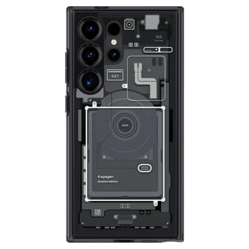 Spigen Ultra Hybrid puzdro pre Samsung Galaxy S24 Ultra - tmavosivé (vzor Zero One) - 2