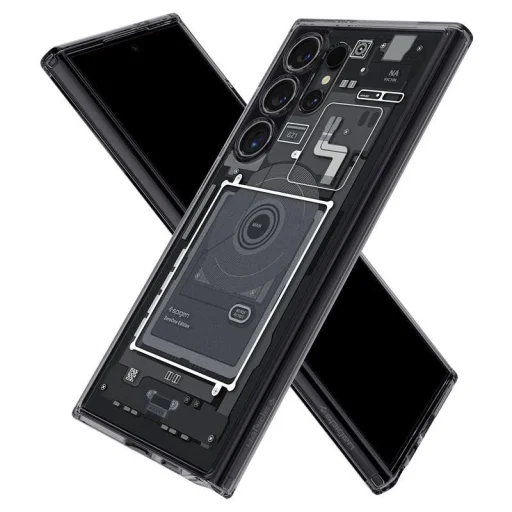 Spigen Ultra Hybrid puzdro pre Samsung Galaxy S24 Ultra - tmavosivé (vzor Zero One) - 12